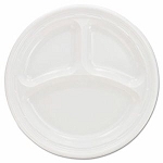 9 in - Impact Three Compartment Plastic Plates, 500 Plates