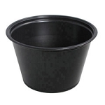 4 oz - Dart Conex Polypropylene Portion Cup, Black - 125/Bag, 2500/cs