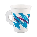 Solo Jazz Design Single Sided Poly Coated Paper Handle Hot Cup, 8 oz., 1000/cs 