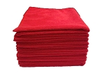 Microfiber Towel 16'' x 16'' Red, 12 per pack