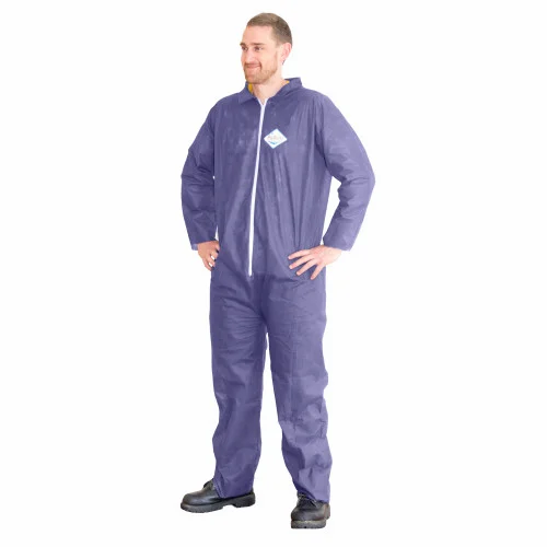 Coverall Blue Open Wrist & Ankle Lg 25/cs